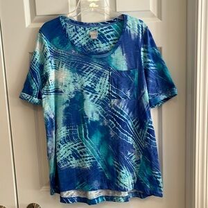 Chico’s Tie Dyed Look Elbow Length Top